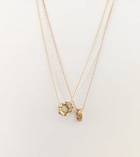 Load image into Gallery viewer, Reminder charm necklace in pink gold
