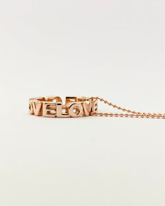 LOVE necklace in 14k pink gold