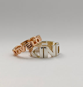 LOVE ring in 14k pink gold